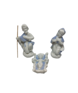 Christmas Nativity Set 3 Piece LEFTON Ceramic Mary Joseph Jesus Figurine - $9.50