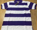 NEW PJ Mark Mens POLO Shirt Sz Medium Purple / White Stripes - $14.85