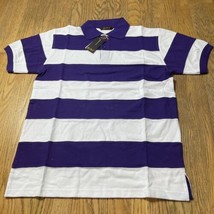 NEW PJ Mark Mens POLO Shirt Sz Medium Purple / White Stripes - £10.56 GBP