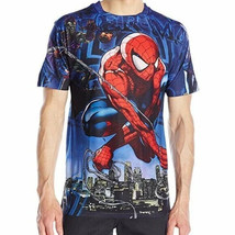 Marvel SPIDER-MAN Mens Xl Blue Graphic T-SHIRT New - £12.00 GBP
