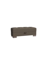 PrimeNest ZenAero Brown Upholstered Ottoman: Storage, Convertible Wood Trim - $557.73 CAD