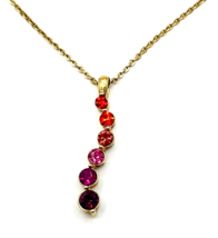 Nancy &amp; Rise Red Pink Purple Ombré Pendant Necklace - £16.79 GBP