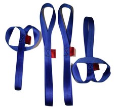 Qty 4-1 inch X 18 inch Blue Soft Tie Loops - Made in USA 4,500 lb. Break Strengt - £13.35 GBP