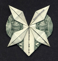 Dollar Origami 4-point Star HEART Made w/ REAL MONEY Handmade Cash Art G... - €8,52 EUR+