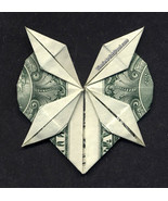 Dollar Origami 4-point Star HEART Made w/ REAL MONEY Handmade Cash Art G... - $183.18 MXN+