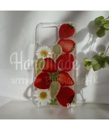 Natural Real Strawberry Pressed Dried flower Case For iPhone 13 14 15 16... - €33,46 EUR