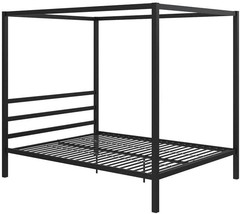 Dhp Modern Metal Canopy Platform Bed With Minimalist Headboard And Four, Black. - £248.80 GBP