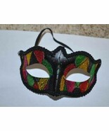 Womens Masquerade Mask Black Red Green Yellow Halloween Plastic Eye Face... - $7.92