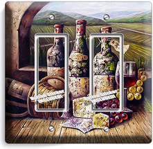 Vintage Winery Wine Cellar Bottles Double Gfci Light Switch Plate Kitchen Decor - $13.94