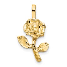 10K Yellow Gold Rose Charm Flower Jewelry FindingKing New 20 X 11mm  - £50.04 GBP