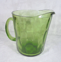 Hazel Atlas?? Avocado Green Glass Pitcher Bubble Dot Oval Dot Pattern 64 oz Vtg - $14.80