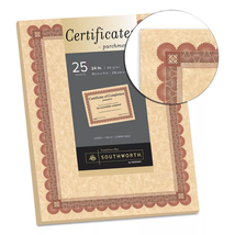 Certificates, 8.5&quot; x 11&quot;, 24 lb, Copper, Red &amp; Brown 25 Count - £11.82 GBP