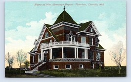Fairview Home Of William Jennings Bryan Lincoln NE Nebraska UNP DB Postcard P7 - £3.91 GBP