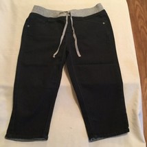 Size 12.5 Justice simply low pedal pants blue jean capri flat front cuff... - $17.99