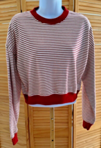 Forever 21 Juniors Red Striped Cropped Top Shirt Size Small - £9.21 GBP
