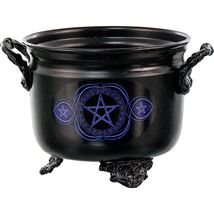 Metal Steel Pentacle Cauldron, Offering Bowl, or Incense Burner! - $13.81