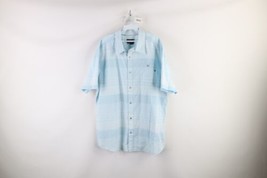 Marmot Mens 2XL Distressed Striped Short Sleeve Collared Camp Button Shirt Blue - £23.19 GBP