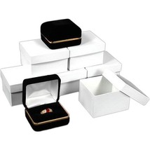 Black Velvet Double Ring Jewelry Gift Box with Brass Rim  Kit 144 Pcs - £254.90 GBP