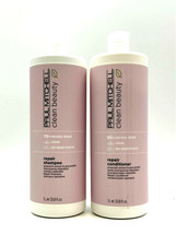 Paul Mitchell Clean Beauty Repair Shampoo &amp; Conditioner Vegan 33.8 oz - £67.13 GBP