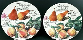 Rosanna Pear Motif Salad Plates 8&quot; Set Of 2 Italy - $13.49