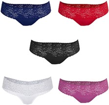 Besame Women Thong Lace Panties Spandex Underwear Lingerie 5 Pack - £20.77 GBP+