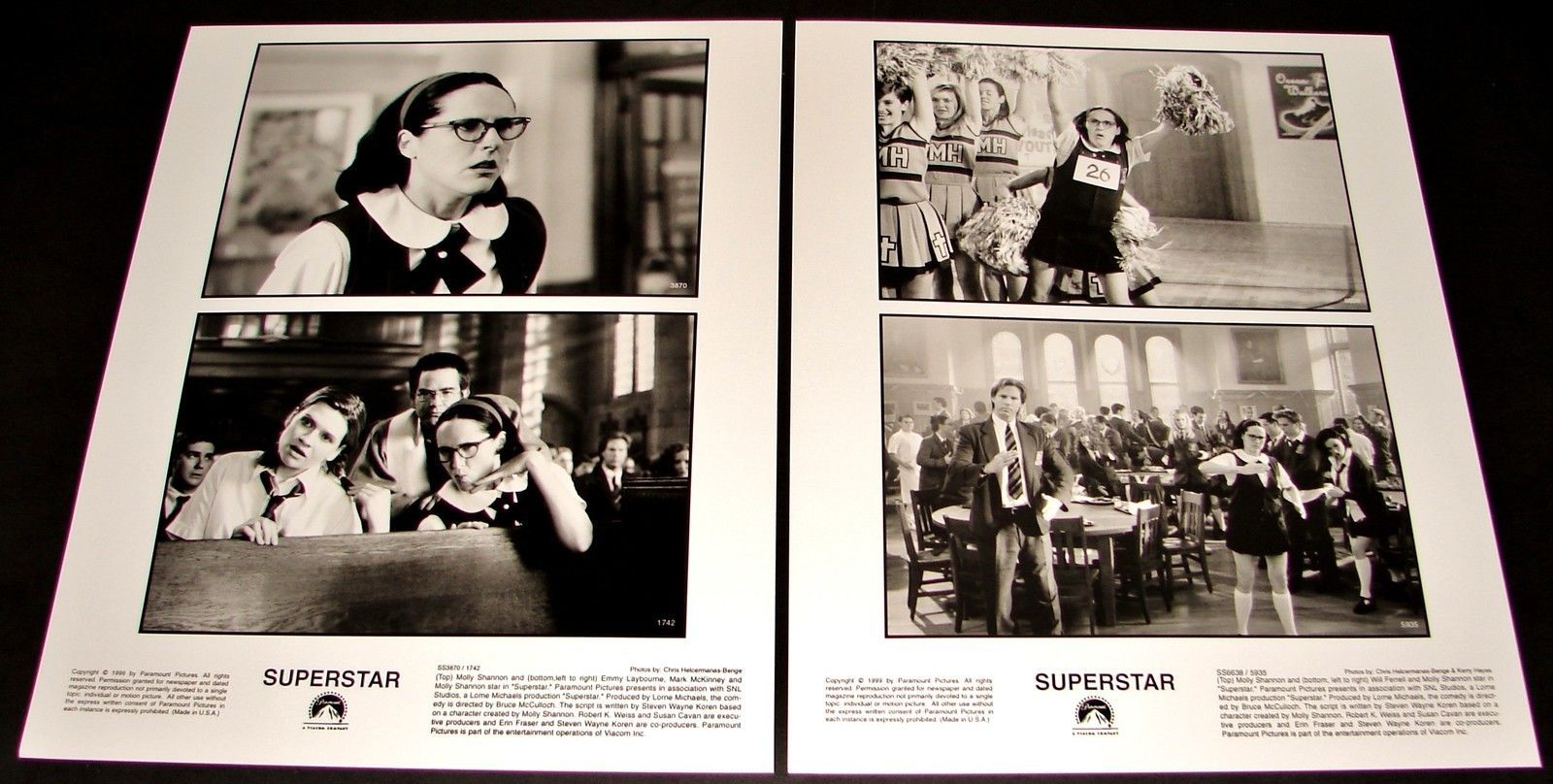 2 1999 Movie SUPERSTAR Press Photos Molly Shannon Will Ferrell Emmy Layb... - $15.95