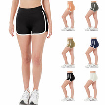Womens High Waist Athletic Active Workout Nylon Dolphin Shorts - £13.59 GBP
