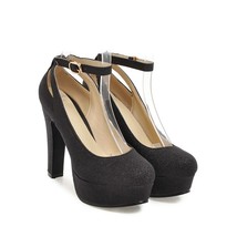Ankle Strap Platform Women&#39;s High Heels Shoes Sexy Silver Black Gold Heels Pumps - £56.50 GBP