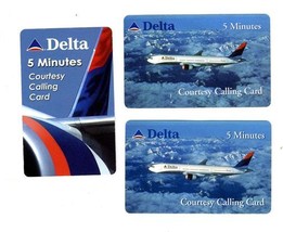 3 Delta Airlines 5 Minutes Courtesy Calling Cards expired - $11.88
