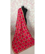 Phulkari Chiffon Dupatta traditional Chanderi thread embroidery Royal Ch... - £29.65 GBP
