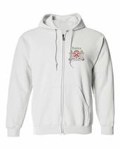 Bates Irish Coat of Arms Full Zip Hoodie - White - Size Large - $35.28