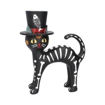 Cat in a Hat Figurine Skeleton Day of the Dead Statue by Nemesis Now 8.25&quot; Tall - £19.94 GBP