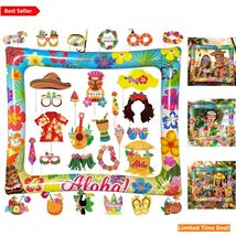Complete Hawaiian Luau Selfie Kit - 30 Props with Inflatable Frame for P... - $31.63