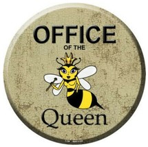 Office of The Queen Bee Novelty Metal Circle Sign 12&quot; Wall Decor - DS - £17.69 GBP