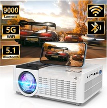 Tmy 5G Wifi Projector With Bluetooth 5.1, 9000 Lumens Hd Movie Projector,, Tf. - £97.15 GBP