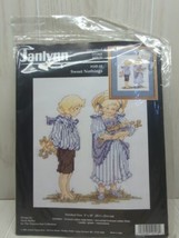 Janlynn Sweet Nothings Counted Cross Stitch Kit vintage boy girl scene - $10.39