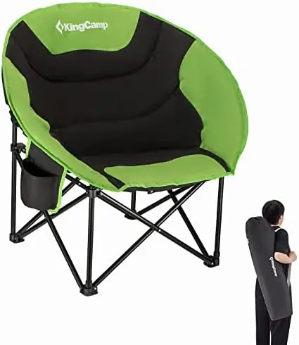 Camping Chair Oversized Padded Moon Round Saucer Chairs Camping Folding Chair - £88.05 GBP+