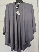 Echo Grey Knit Rounded Rauna Shawl Cardigan Sweater OS - $44.95