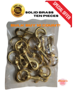 3 1/4&quot; Solid Brass snap/clasp with 3/4&quot; round swivel eye. repair lead ro... - $28.01