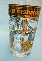 San Francisco California Commemorative Glass Tumbler Black Gold - $20.99