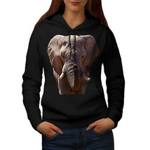 Wellcoda Elephant Safari Animal Womens Hoodie, Animal Casual Hooded Sweatshirt - £29.60 GBP