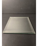 Beveled Edge Mirror Pillar Candle Plate Decorative Square 5&quot; - $4.50