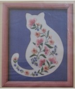 1989 Creative Circle Cat &#39;n Mat Floral Embroidery Kit 8&quot; x 10&quot; New - £14.94 GBP