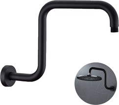 Matte Black Gooseneck Shower Arm, S Shaped Shower Head, Easy To Install - £31.59 GBP