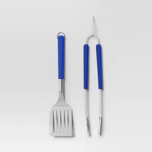 2pc Tongs and Spatula Grill Tool Set Stainless Steel Cobalt - Room Essen... - $252.60 MXN