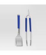 2pc Tongs and Spatula Grill Tool Set Stainless Steel Cobalt - Room Essen... - $252.60 MXN