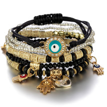 6 Pcs/Set Layered Colorful Africa Beads Bracelets Set for Women Ethnic Boho Brac - £10.74 GBP