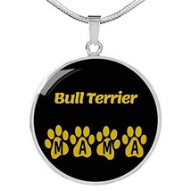 Bull Terrier Mama Circle Necklace Stainless Steel or 18k Gold 18-22&quot; Dog Owner L - £43.02 GBP