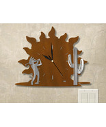 15in W Southwest Theme Sunrise Wall Clock - Kokopelli Desert Golfer - $104.00