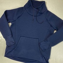Athleta Jacquard Elevation Sweatshirt Sz Medium Athleisure Navy Blue Thumbholes - £20.06 GBP